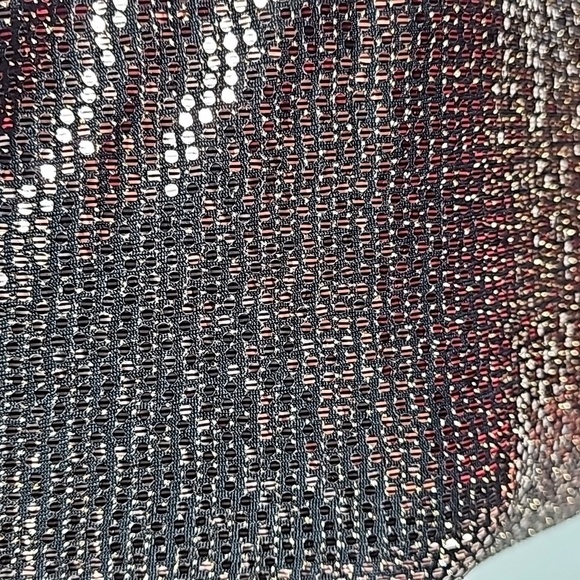 Express Bronze Sequined Exposed Shoulder Cutout Short Sleeved Blouse - Picture 4 of 13